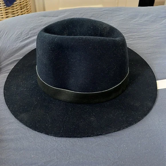 hatattack Navy Wool Brimmed Hat Hat Attack | Accessories | Hatattack Navy Blue Wool Hat With  main image 4